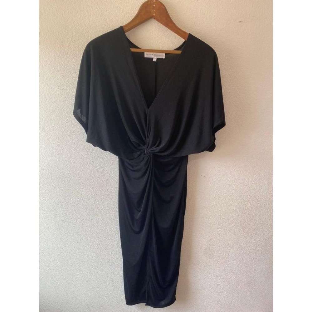 Twist Front Black Cocktail Dress Size S